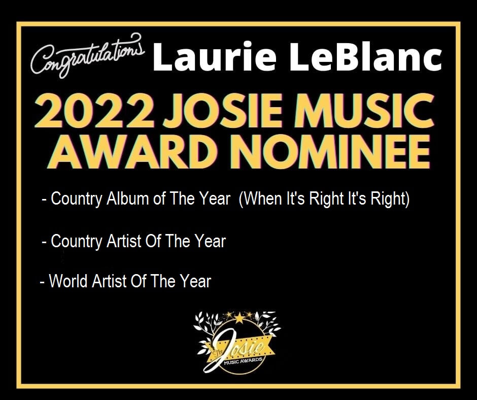3 Nominations au 8e Josie Music Awards au Tennessee pour Laurie LeBlanc